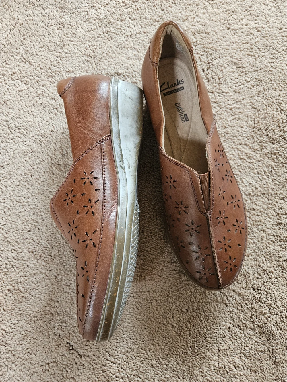 Clarks Slip-On Genuine Leather Women Shoes